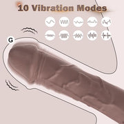 G Spot Dildo Vibrator - BGGOOD Adult Female Sex Toys with 10 Vibrations, Realistic Silicone Dildos Finger Vibrators for Multiple Stimulation, Clitoris Stimulator for Woman Sexual Pleasure(Black)