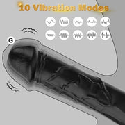 G Spot Dildo Vibrator - BGGOOD Adult Female Sex Toys with 10 Vibrations, Realistic Silicone Dildos Finger Vibrators for Multiple Stimulation, Clitoris Stimulator for Woman Sexual Pleasure(Black)