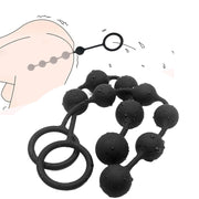 Anal Beads Butt Plugs with 5 Anal Balls Silicone Adult Sex Toys Silky Smooth Anal Chain Prostate G-spot Stimulator Vaginal Anus Dilator for Men Women (L)