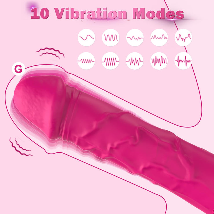 G Spot Dildo Vibrator - BGGOOD Adult Female Sex Toys with 10 Vibrations, Realistic Silicone Dildos Finger Vibrators for Multiple Stimulation, Clitoris Stimulator for Woman Sexual Pleasure(Black)