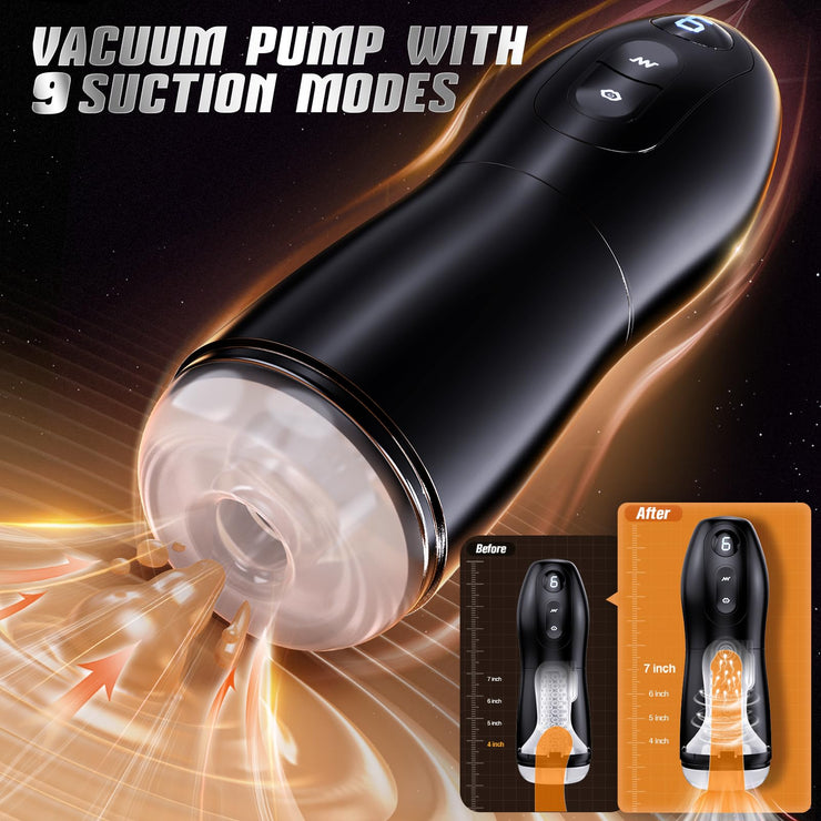 Movakativ Male Adult Sex Toys for Men, Sucking Male Masturbator Penis Pump with 10 Vibration & 5 Suction,Super Soft TPE Channel Automatic Vibrating Hands Free Male Masturbators Cup Men Sex Toy Machine