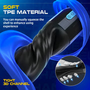 Movakativ Male Adult Sex Toys for Men, Sucking Male Masturbator Penis Pump with 10 Vibration & 5 Suction,Super Soft TPE Channel Automatic Vibrating Hands Free Male Masturbators Cup Men Sex Toy Machine