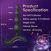 Sex Toys for Women and Men Anal Plug Vibrator Adult Toy Anal Beads Vibrater for Male Female Couple Anal Stimulator 10 Vibrations Anal Toys Vibrating Bullet Vibrator Sex Novelties Pleasure (Deep Black)