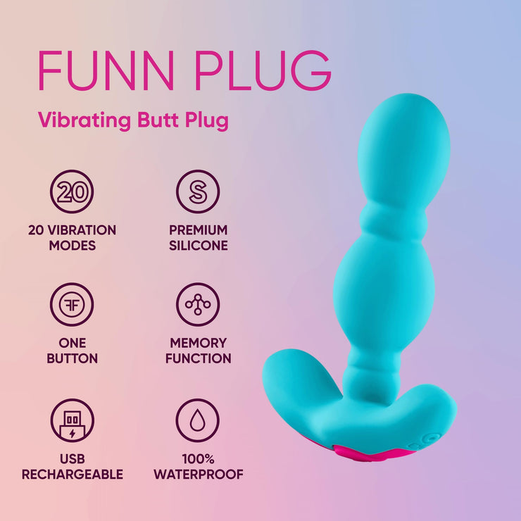 Fun Vibrating Anal Beads - Flexible Premium Silicone Adult Toys, 100% Waterproof USB Rechargeable Vibrator, 20 Vibration Modes, Easy to Clean Sex Toy for Women