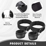 Sex Bondage Handcuff Blindfold-Wrist Restraints Sex Cuffs Bondage Blindfolds for Adults Play Satin Eye Mask-BDSM Bed Restraints Sex Straps Sex Toys for Couples and Women