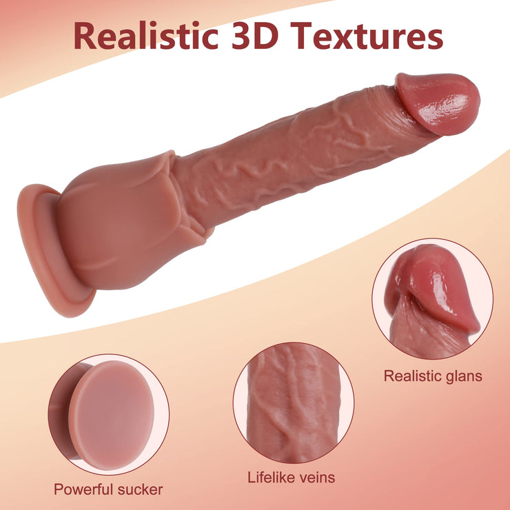 Realistic Dildo for Beginners Lifelike Huge Silicone Dildo, with Strong Suction Cup for Hands-Free Play, Realistic Penis for G-Spot Stimulation Dildos Anal Sex Toys for Women and Couple 7.7 "
